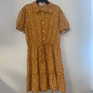 Hint of Blush Yellow Floral Dress